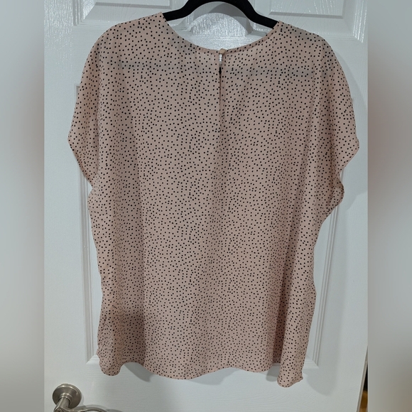 Halogen Pink and Black Polka Dot Short Sleeve Blouse in Size 2X - Picture 6 of 8